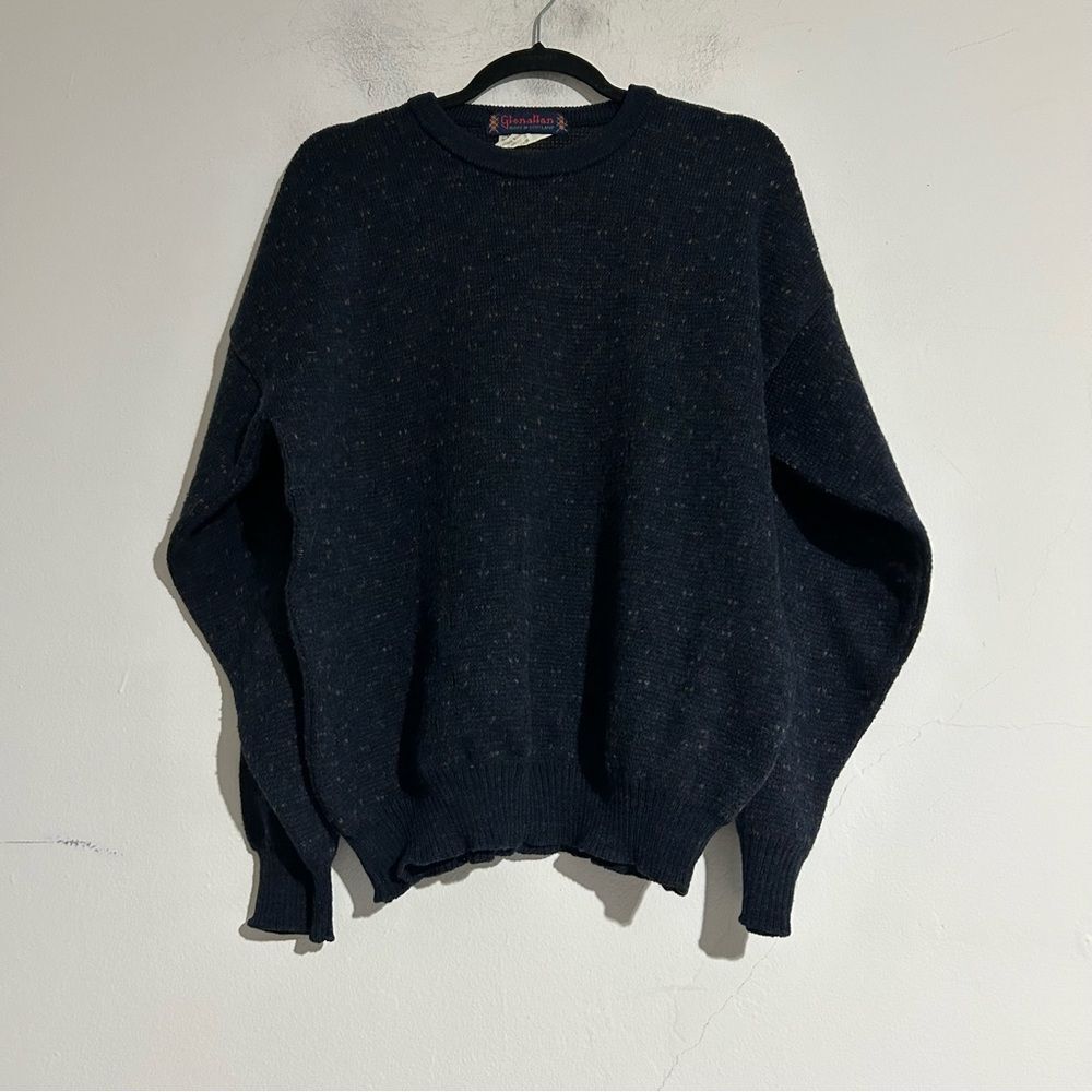 Vintage Glenallan Made in Scotland Wool Blend Blue Knit Sweater Large